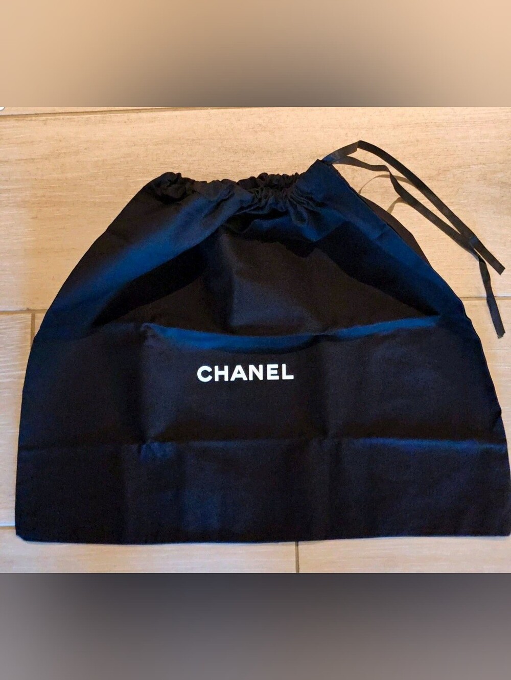 CHANEL Large Black Drawstring Dustbag